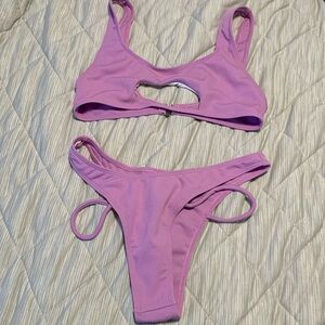 Ribbed cutout bikini